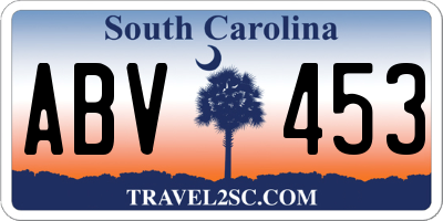 SC license plate ABV453
