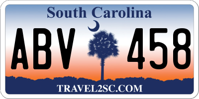 SC license plate ABV458