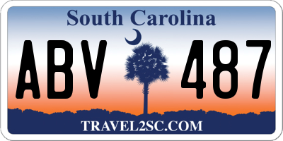 SC license plate ABV487