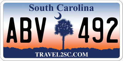 SC license plate ABV492