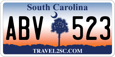 SC license plate ABV523