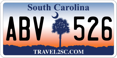 SC license plate ABV526