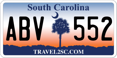 SC license plate ABV552