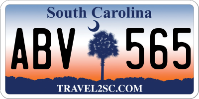SC license plate ABV565