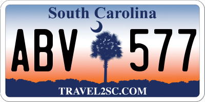 SC license plate ABV577