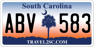 SC license plate ABV583