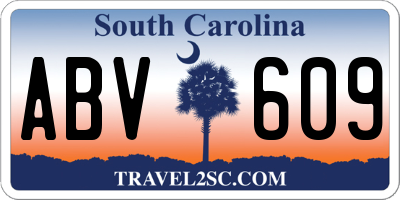 SC license plate ABV609