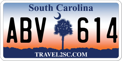 SC license plate ABV614