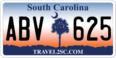 SC license plate ABV625