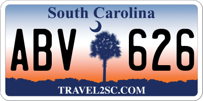 SC license plate ABV626