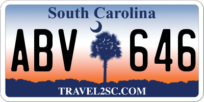 SC license plate ABV646