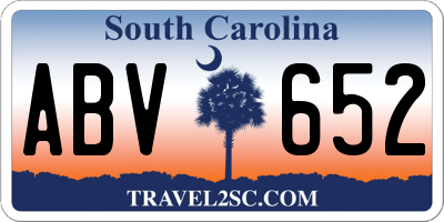 SC license plate ABV652