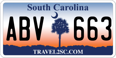 SC license plate ABV663