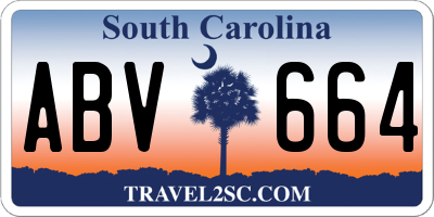 SC license plate ABV664