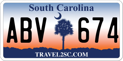 SC license plate ABV674
