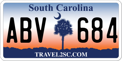 SC license plate ABV684
