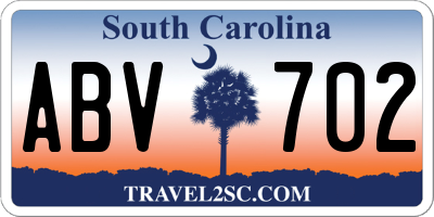 SC license plate ABV702