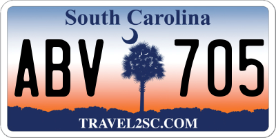 SC license plate ABV705