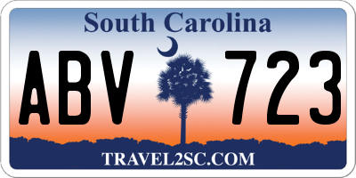 SC license plate ABV723