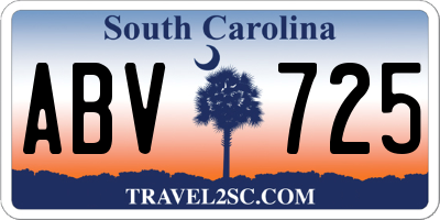SC license plate ABV725