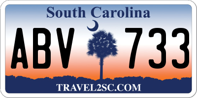 SC license plate ABV733