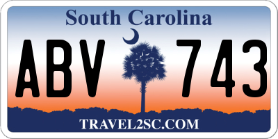 SC license plate ABV743