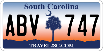 SC license plate ABV747