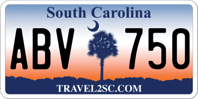 SC license plate ABV750
