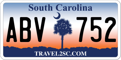 SC license plate ABV752