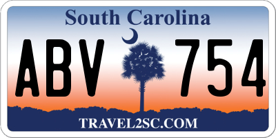 SC license plate ABV754