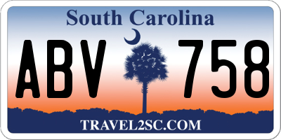 SC license plate ABV758