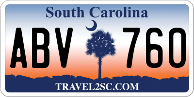 SC license plate ABV760