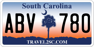 SC license plate ABV780
