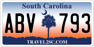SC license plate ABV793