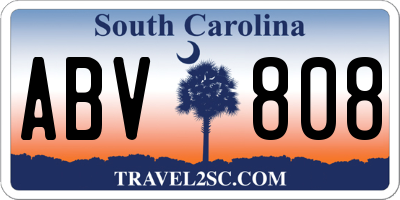 SC license plate ABV808