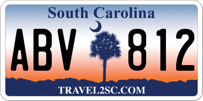 SC license plate ABV812