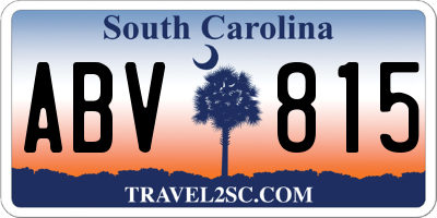 SC license plate ABV815