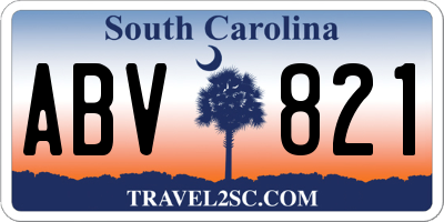 SC license plate ABV821