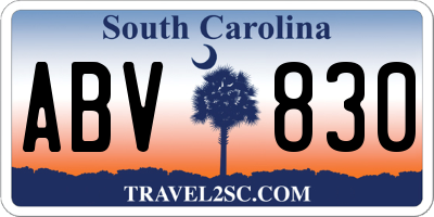 SC license plate ABV830