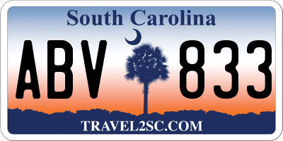 SC license plate ABV833