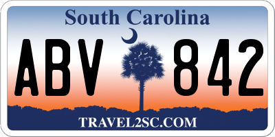 SC license plate ABV842
