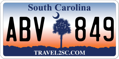 SC license plate ABV849