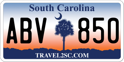 SC license plate ABV850