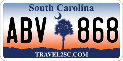 SC license plate ABV868