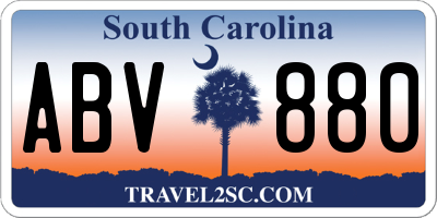 SC license plate ABV880