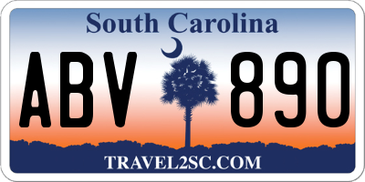 SC license plate ABV890