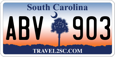 SC license plate ABV903