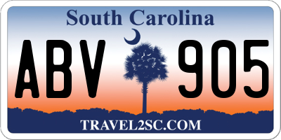 SC license plate ABV905
