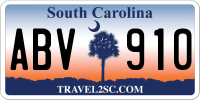 SC license plate ABV910