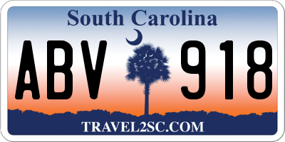 SC license plate ABV918